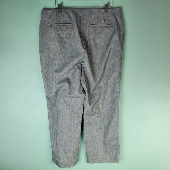 Loft Womens Gray High Waist Curvy Flat Front Trousers Dress Pants Size 18 - Picture 2 of 6